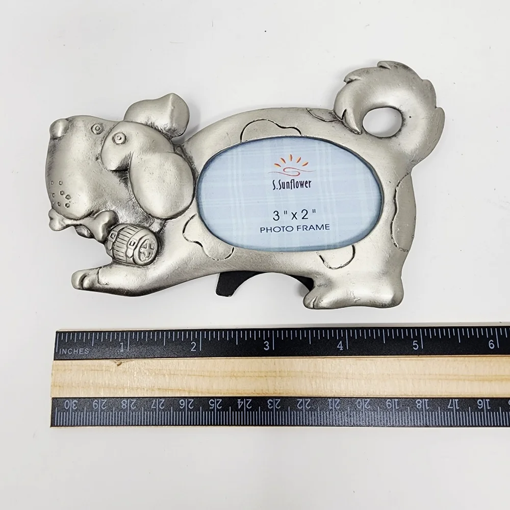Vintage Pewter Pet Dog‎ Photo Frame